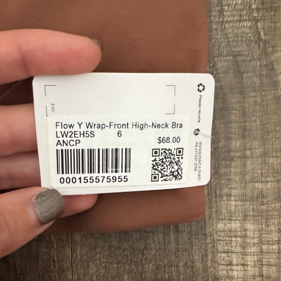 Lululemon Flow Y Wrap-front High-Neck bra-Size 6 NWT - Picture 3 of 4
